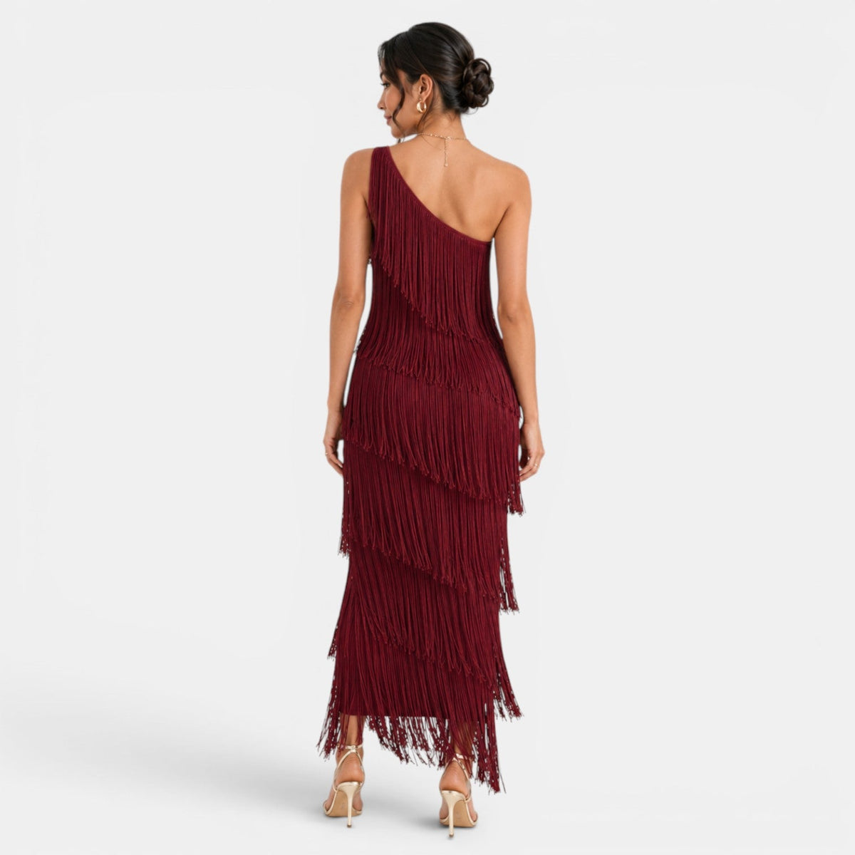 Vestido Mujer Fiesta Flecos