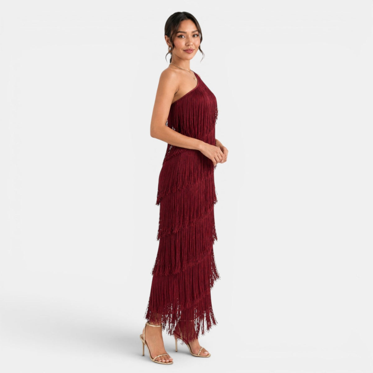 Vestido Mujer Fiesta Flecos