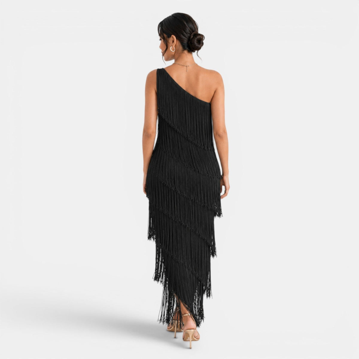 Vestido Mujer Fiesta Flecos