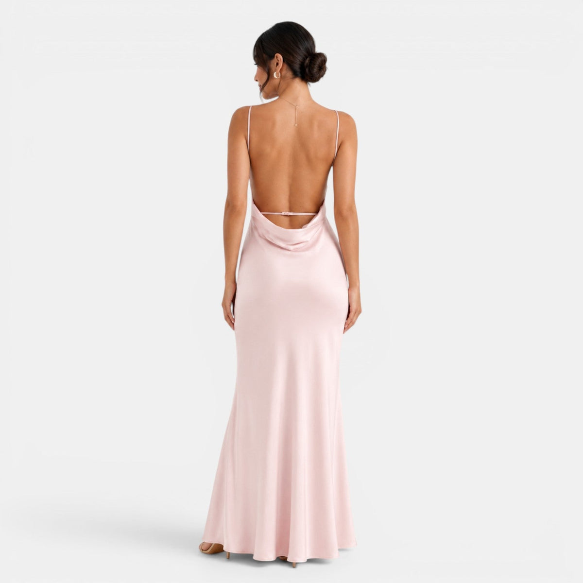 Vestido Satén Espalda Descubierta