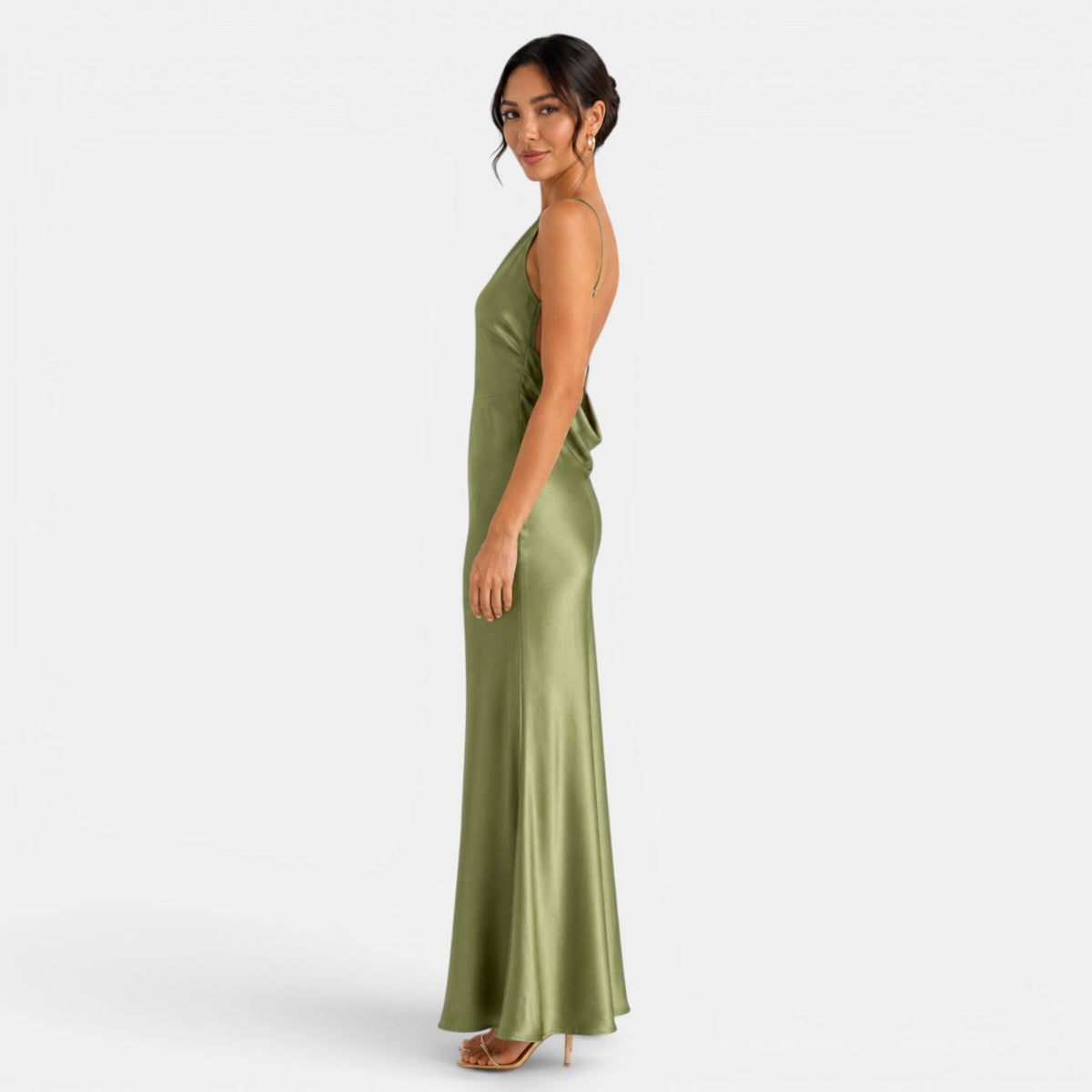 Vestido Satén Espalda Descubierta