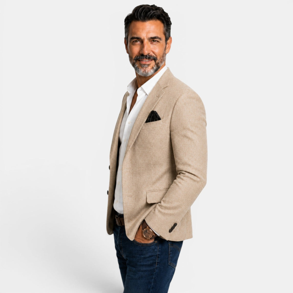 Blazer Hombre Estampado Doble Botón