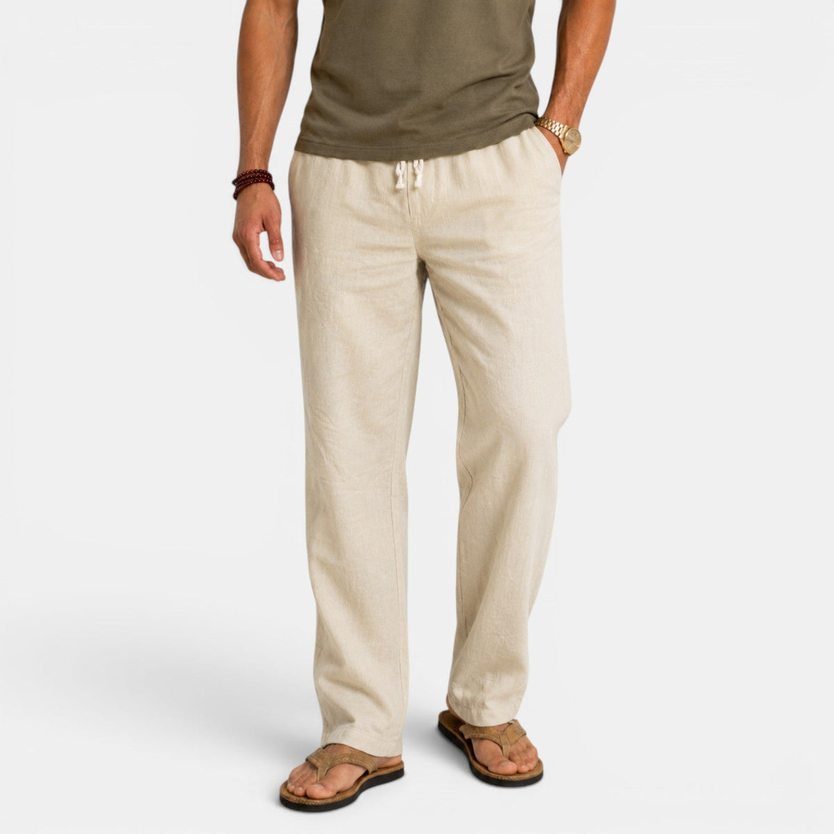 Pantalón Hombre Lino Holgado