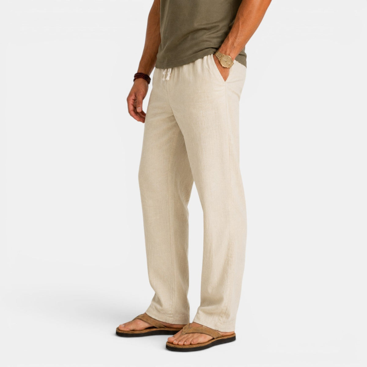 Pantalón Hombre Lino Holgado