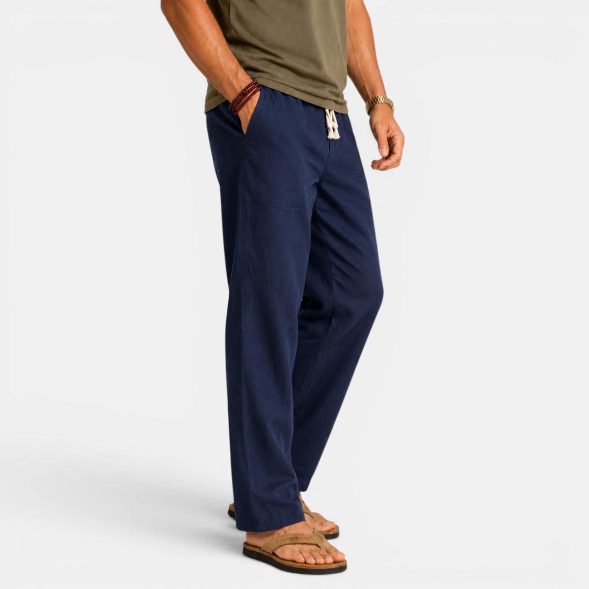 Pantalón Hombre Lino Holgado