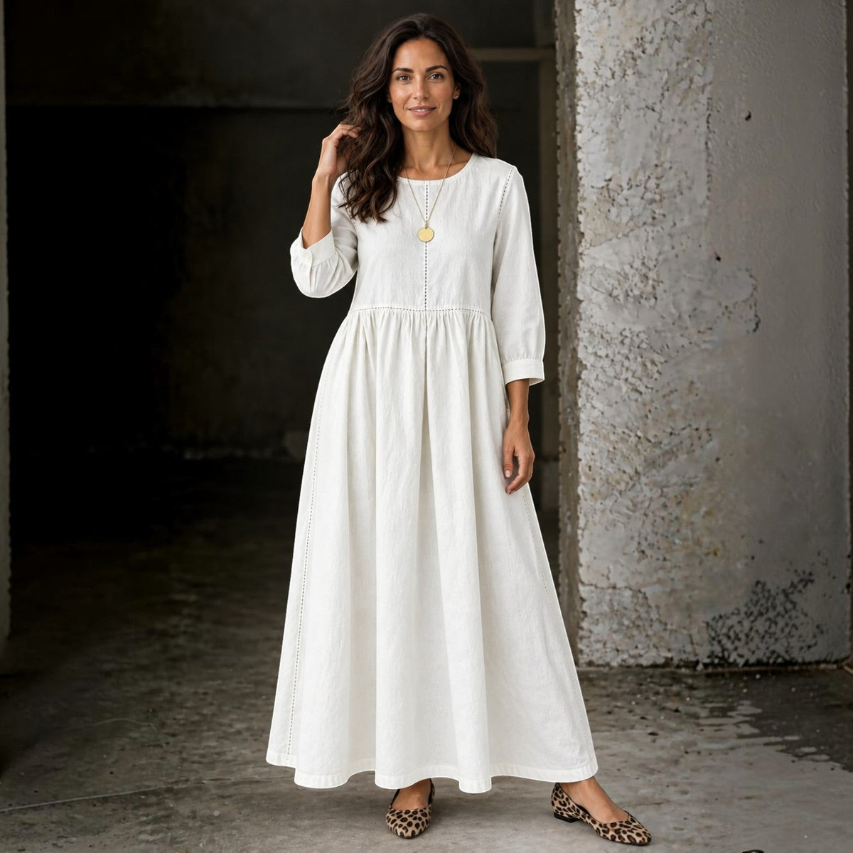 Vestido Vaquero Largo Mujer Manga Larga
