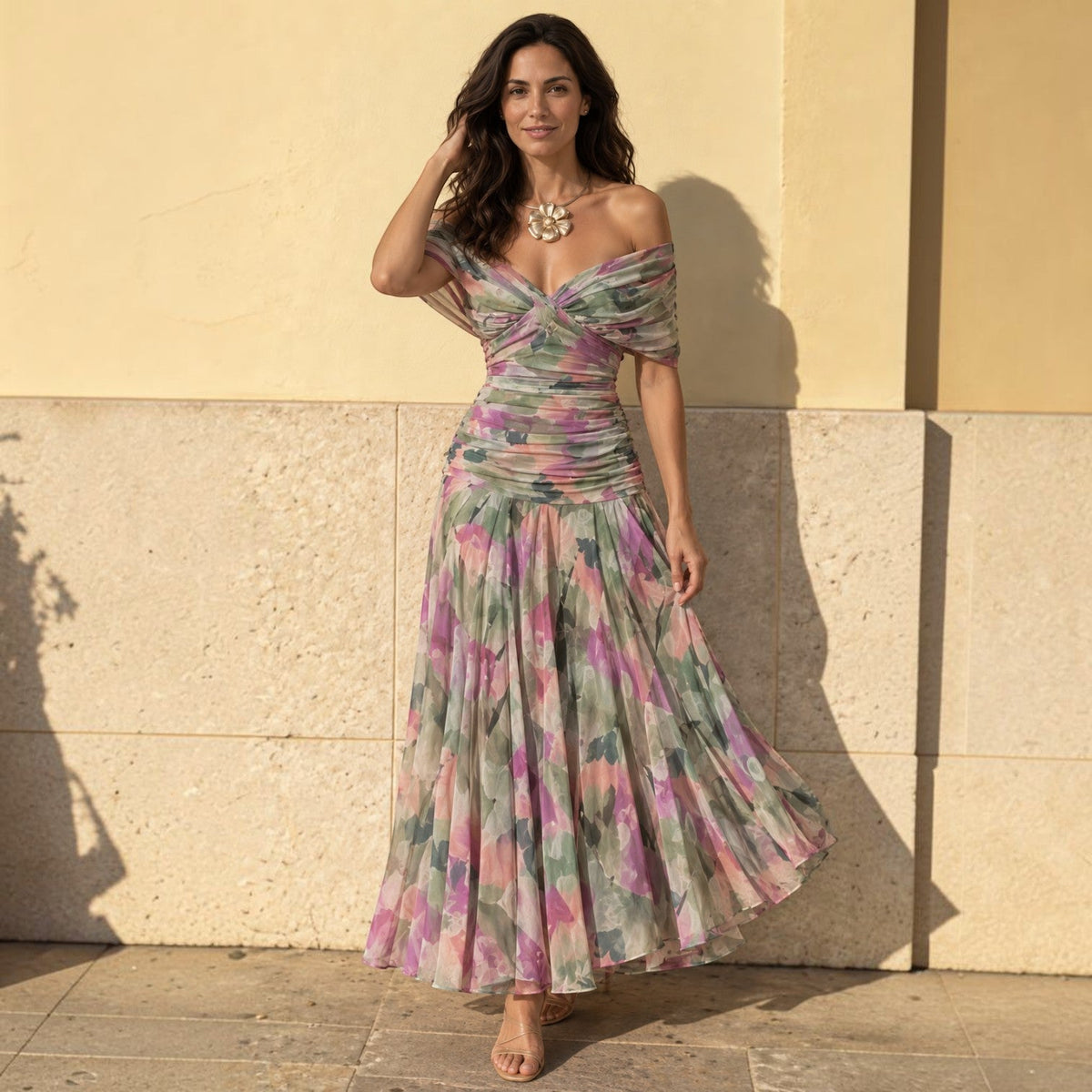 Vestido Invitada Boda Floral Largo