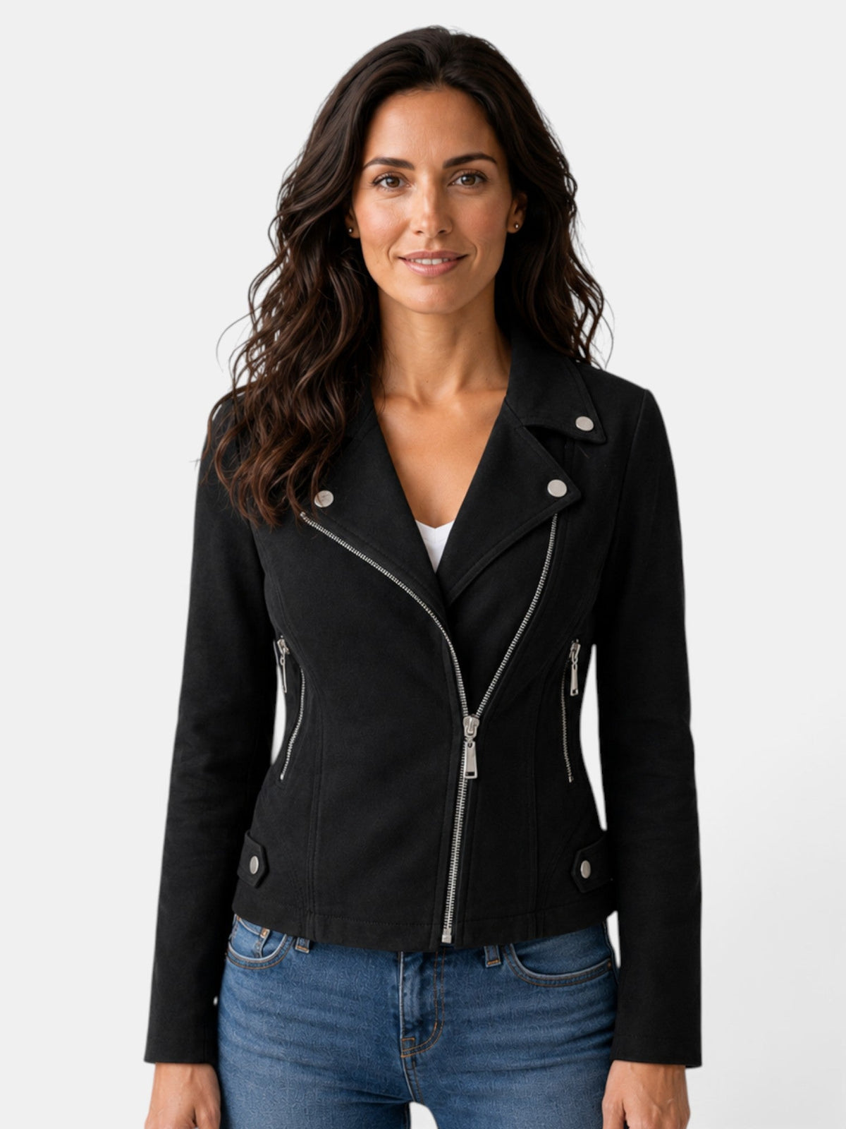 Chaqueta Americana Mujer Corta con Cremallera