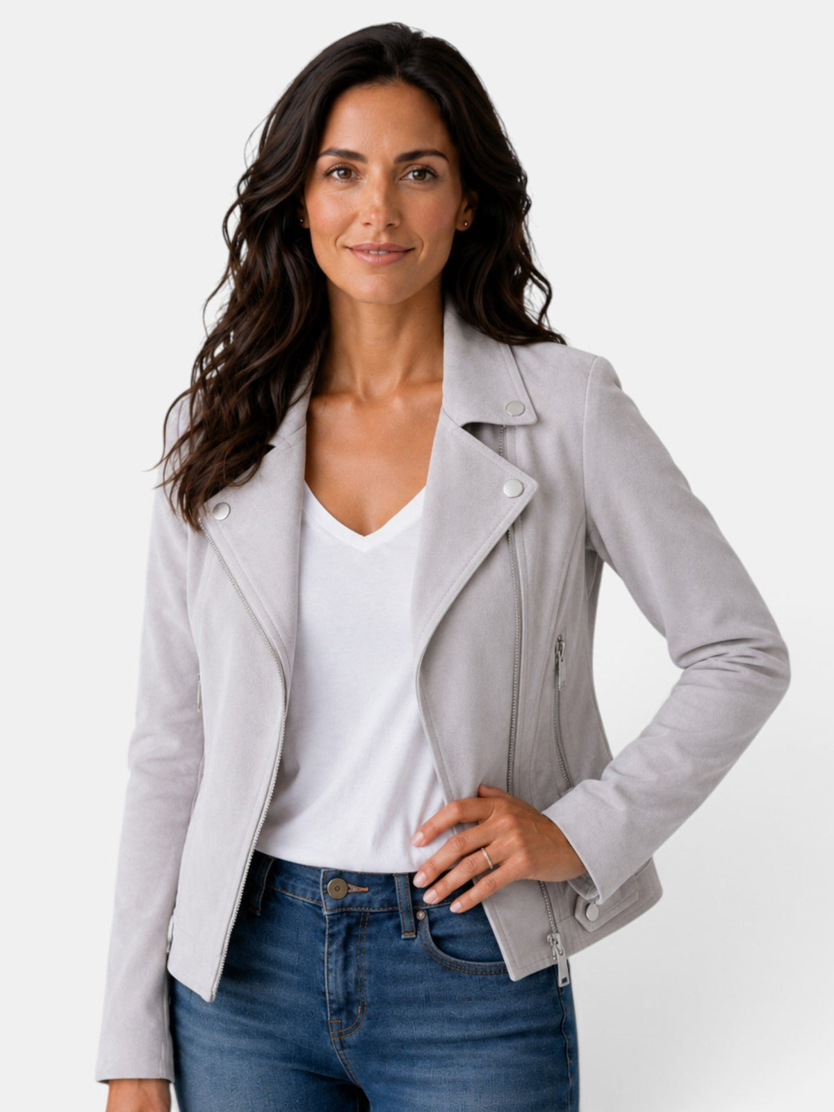 Chaqueta Americana Mujer Corta con Cremallera
