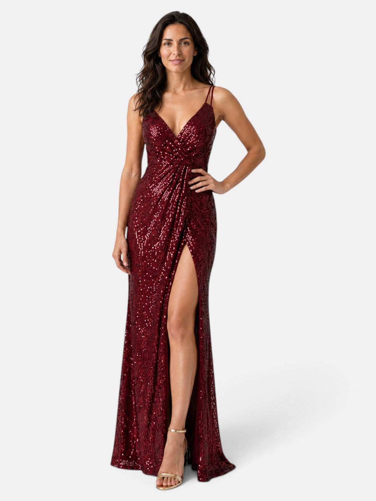 Vestido Largo Mujer Fiesta Lentejuelas