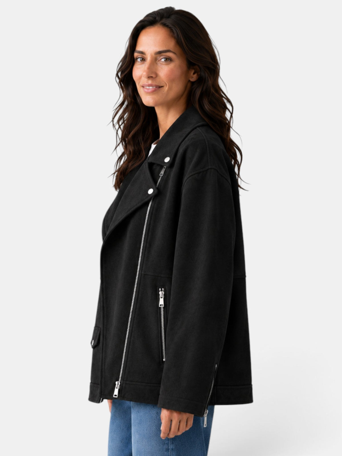 Chaqueta Mujer Ante Sintético Casual