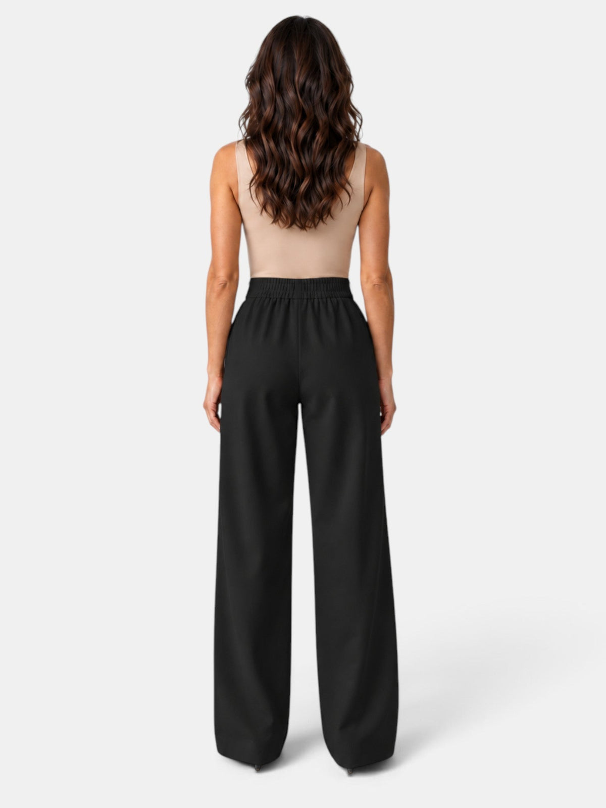 Pantalón Mujer Pierna Ancha Elástico