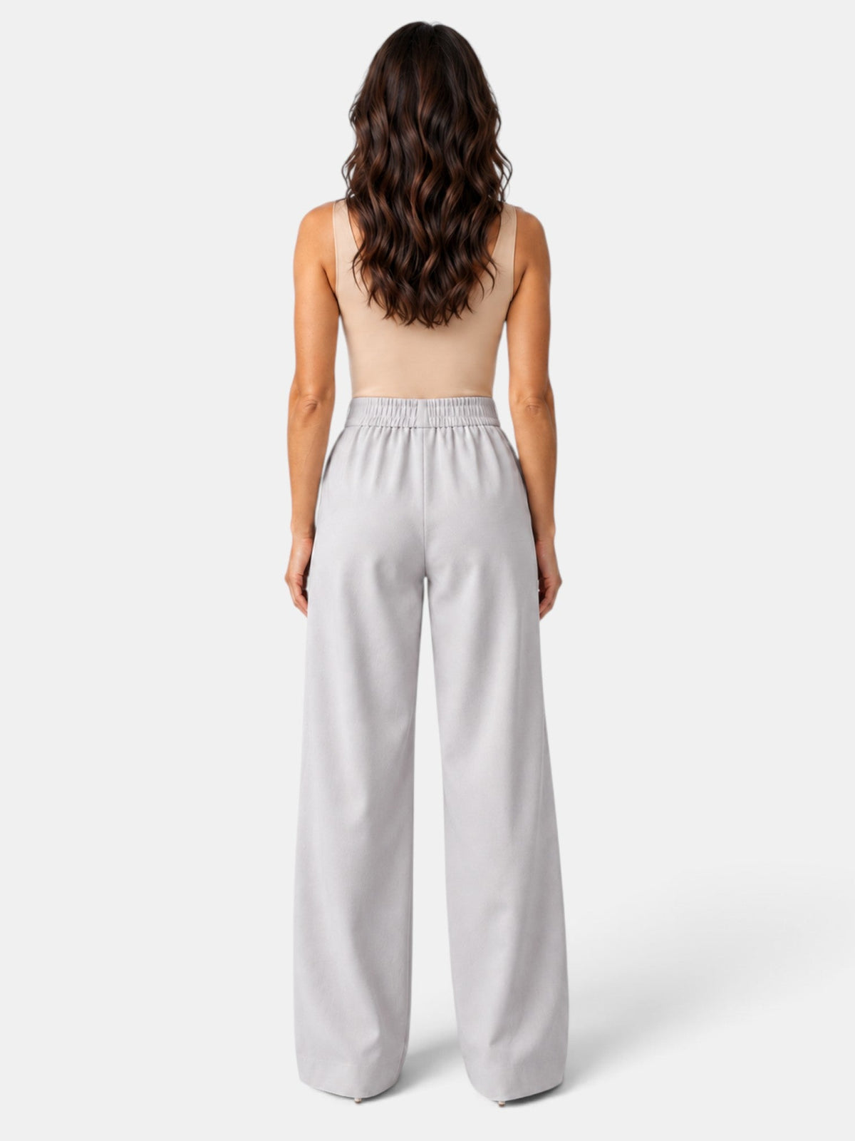 Pantalón Mujer Pierna Ancha Elástico