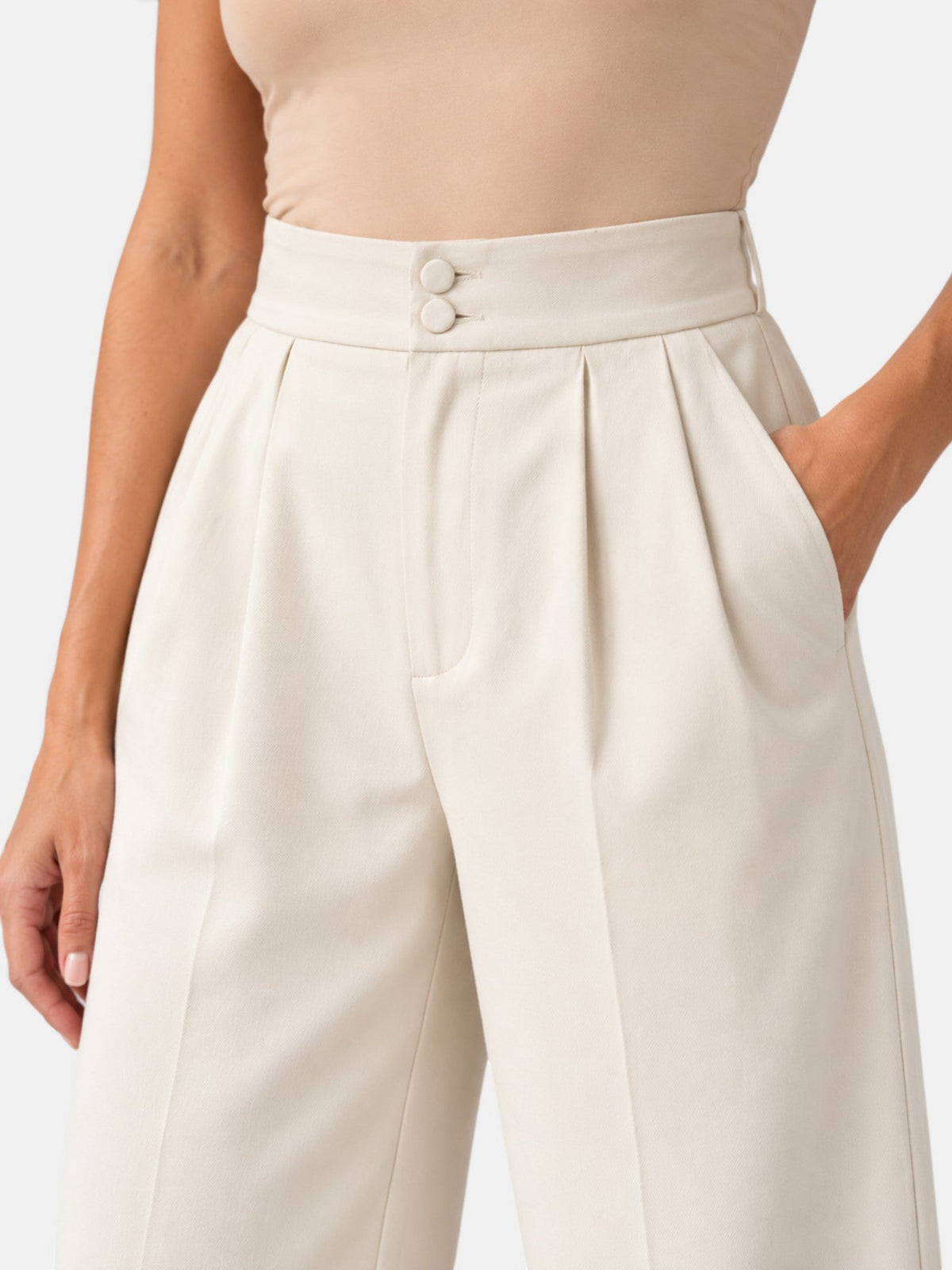 Pantalón Mujer Pierna Ancha Elástico