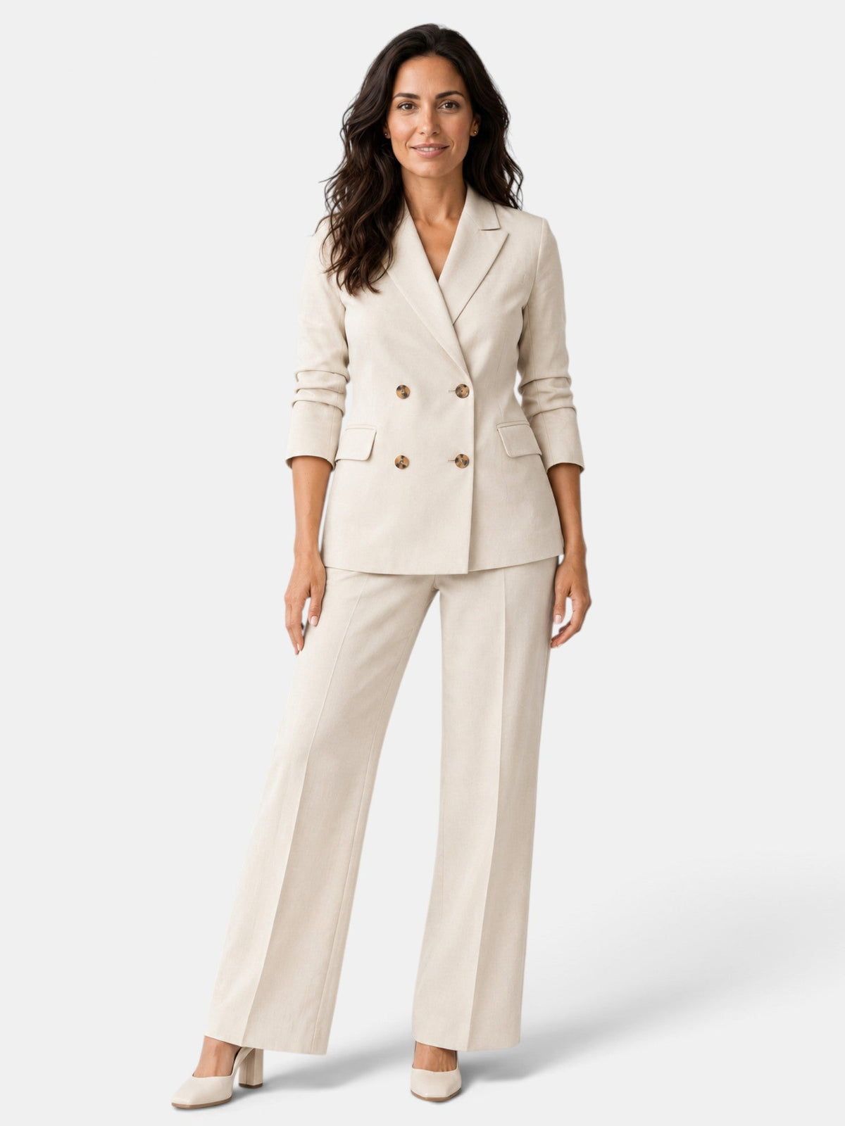 Traje Mujer Blazer Pantalón Ancho