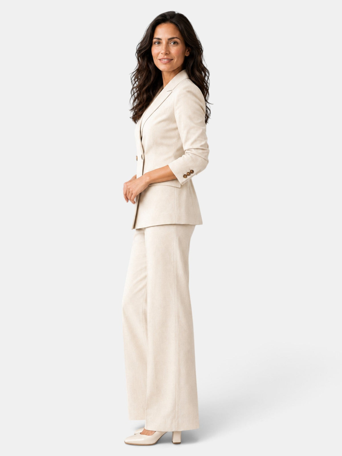 Traje Mujer Blazer Pantalón Ancho