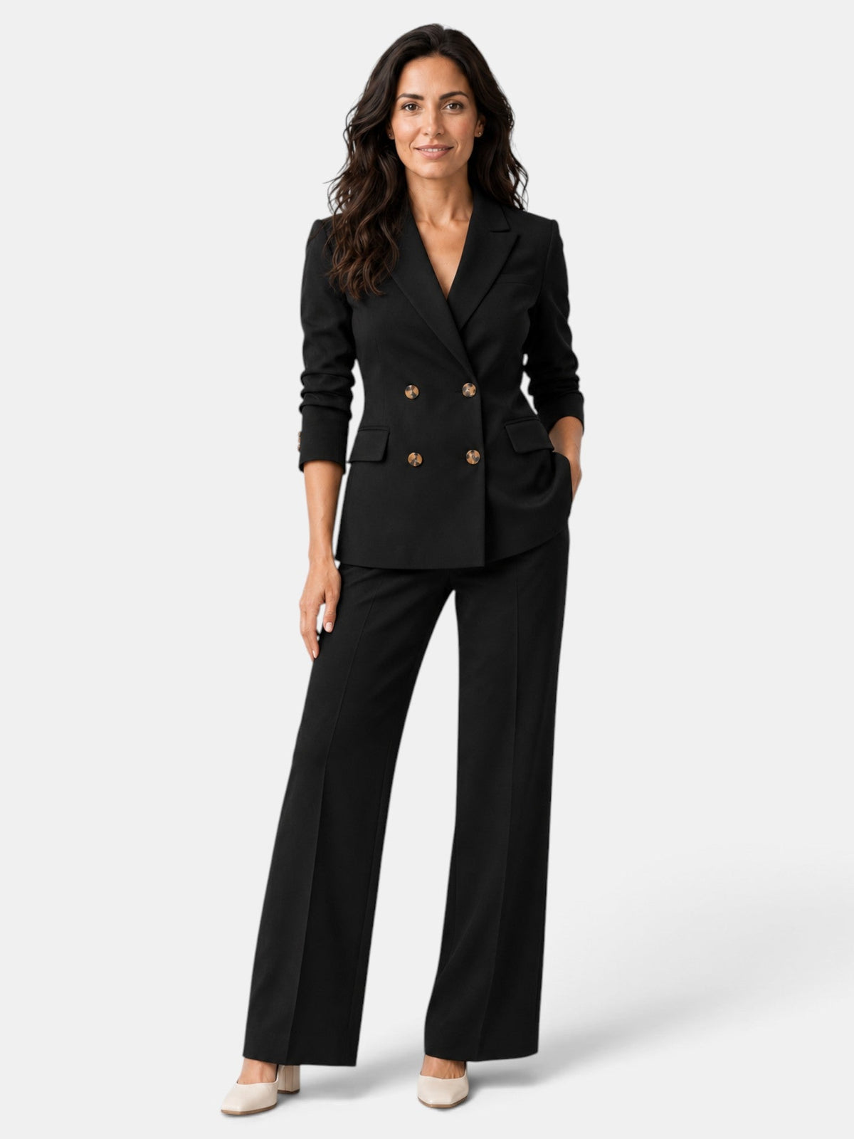 Traje Mujer Blazer Pantalón Ancho