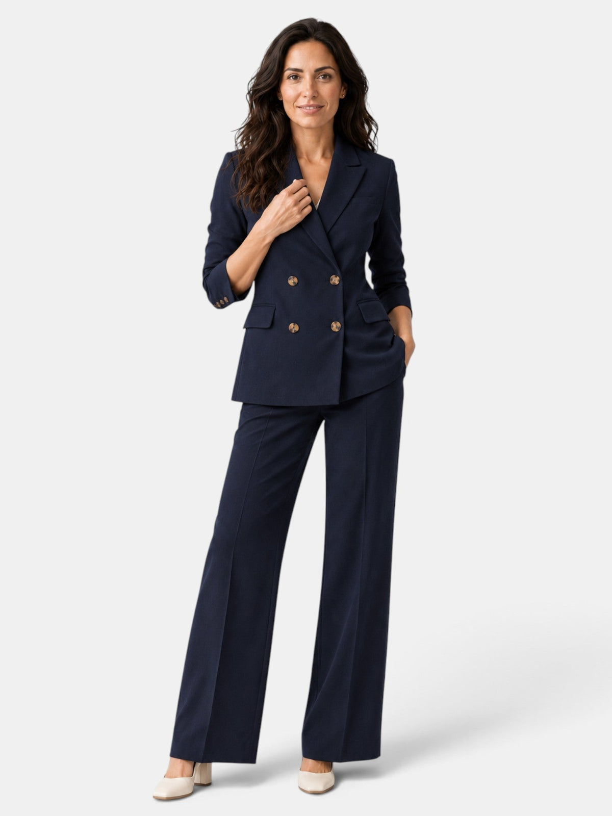 Traje Mujer Blazer Pantalón Ancho