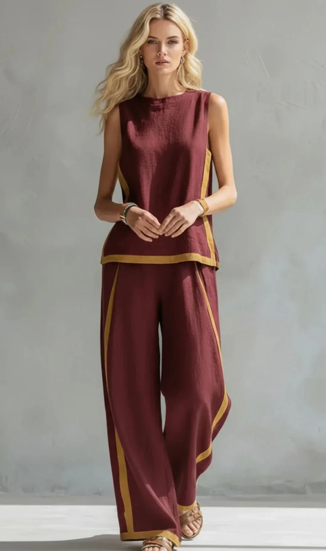 Sofía | Conjunto Fluido con Detalles a Contraste