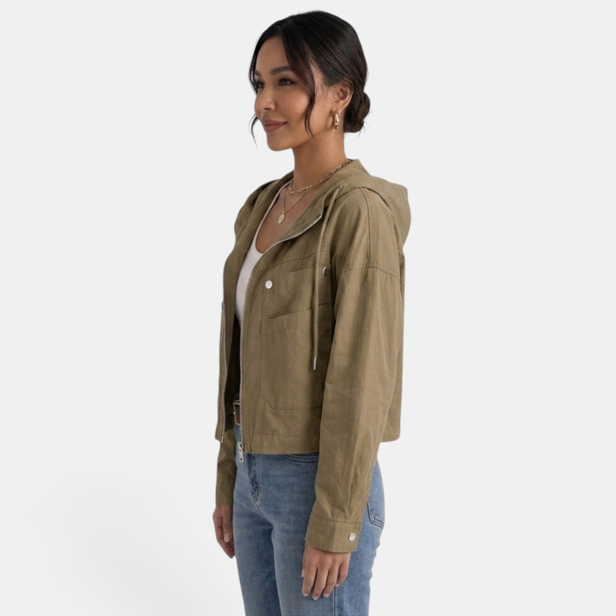 Chaqueta Corta Mujer Vintage de Algodón
