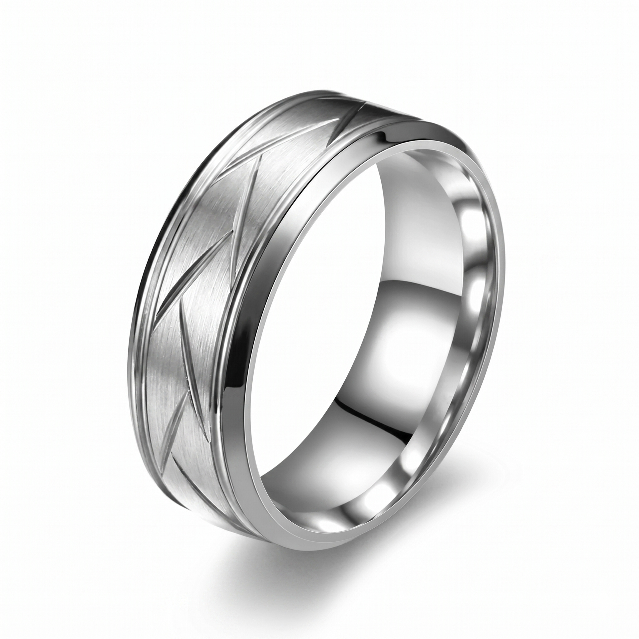 Anillo Heston Cutline Oro Blanco