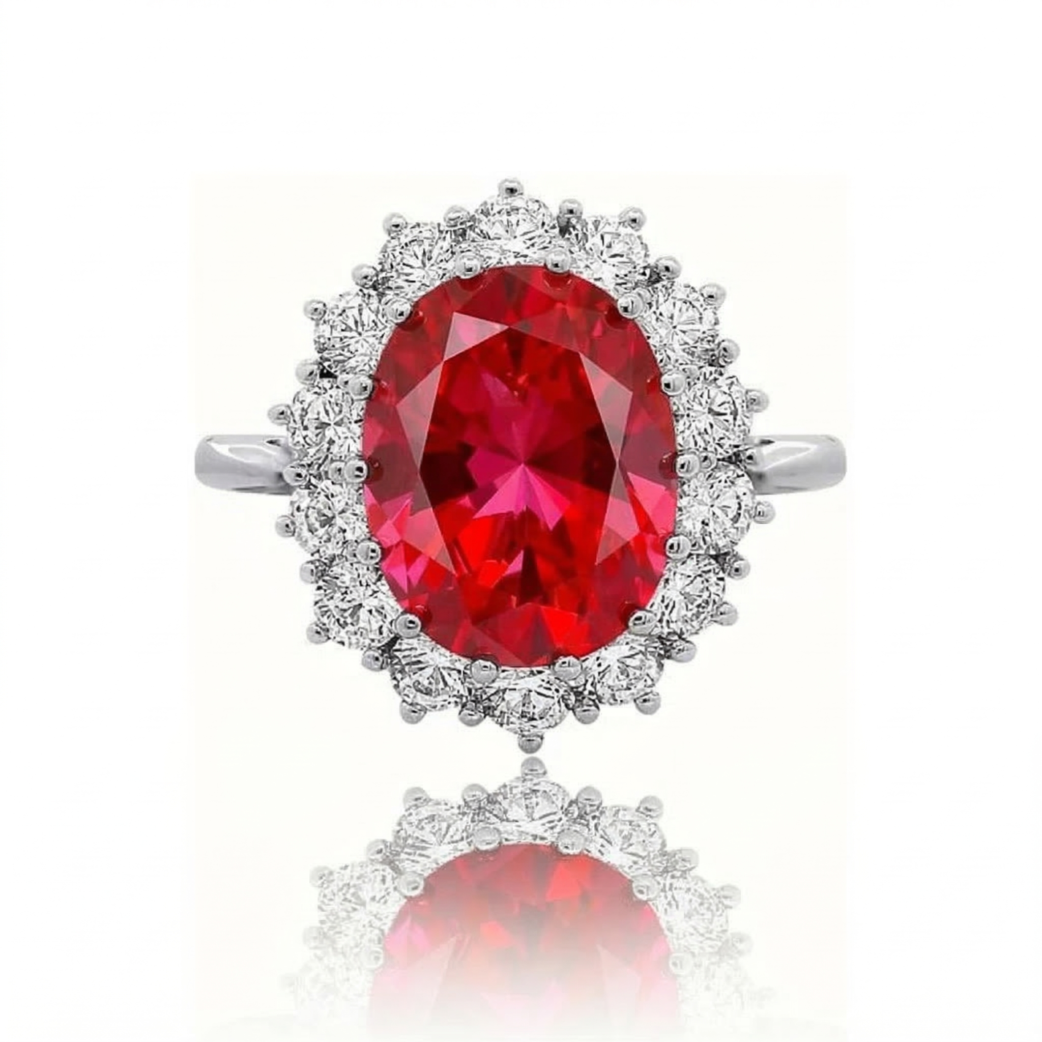 Anillo Corona Rubí Escarlata