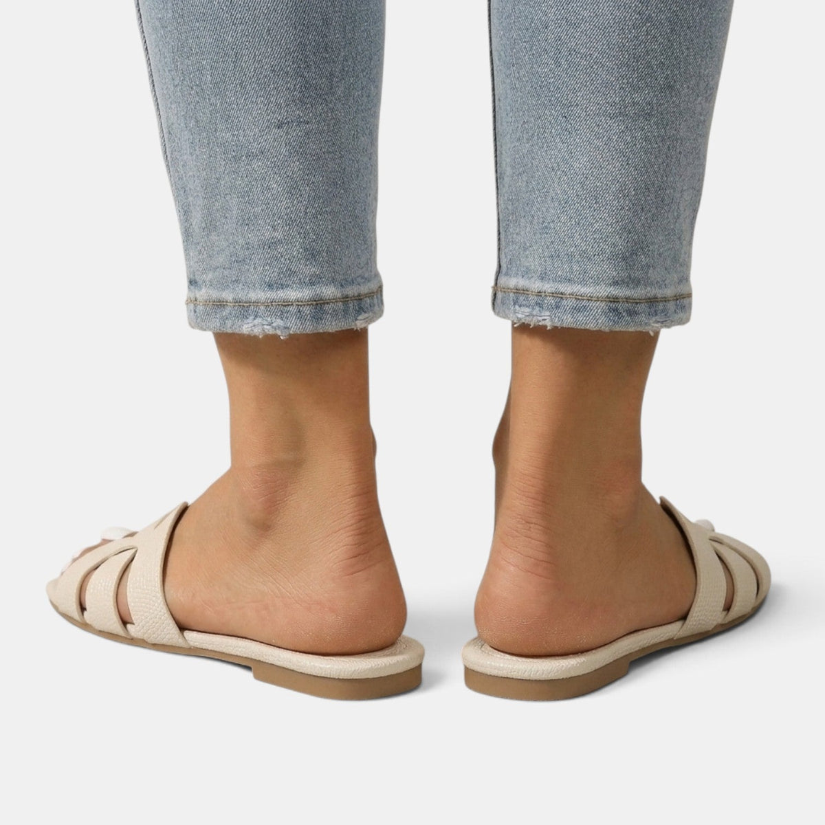 Sandalias Ortopédicas Mujer Premium de Piel – Sandalias Planas con Tira H