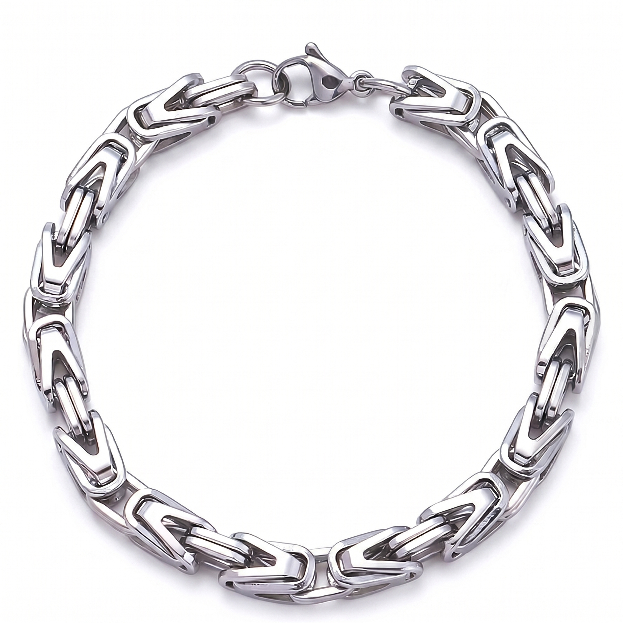 Pulsera Eslabón Corona Lucian Oro Blanco