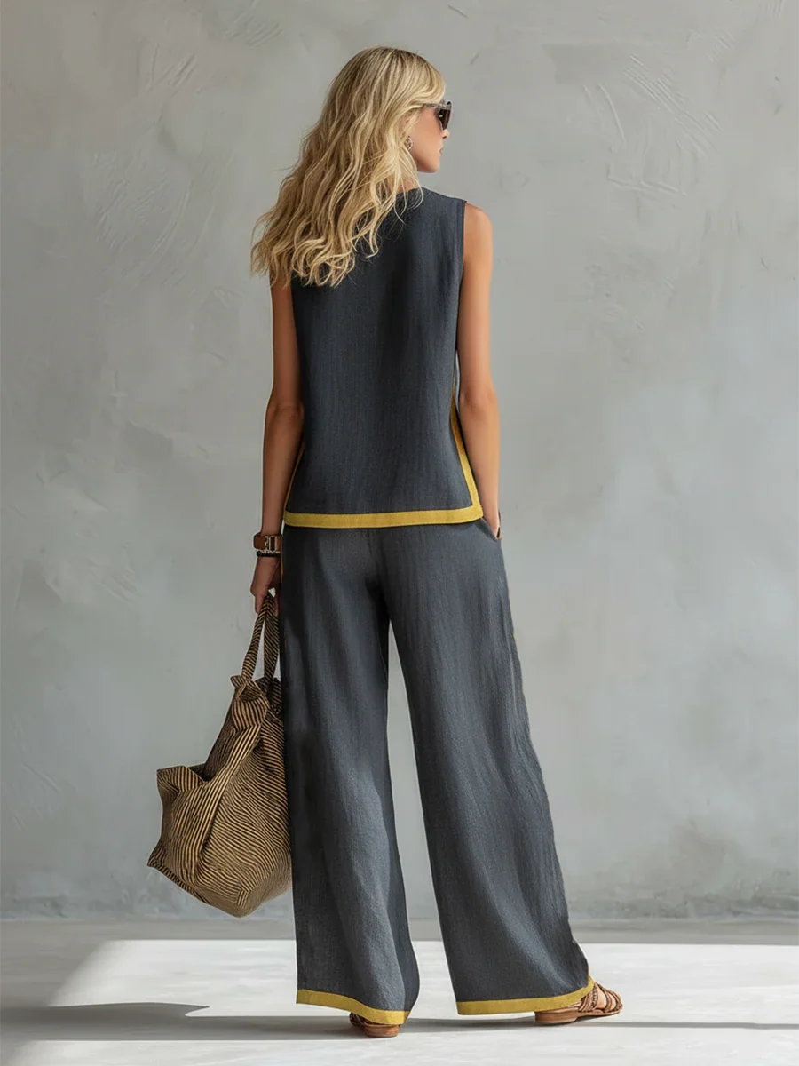 Sofía | Conjunto Fluido con Detalles a Contraste