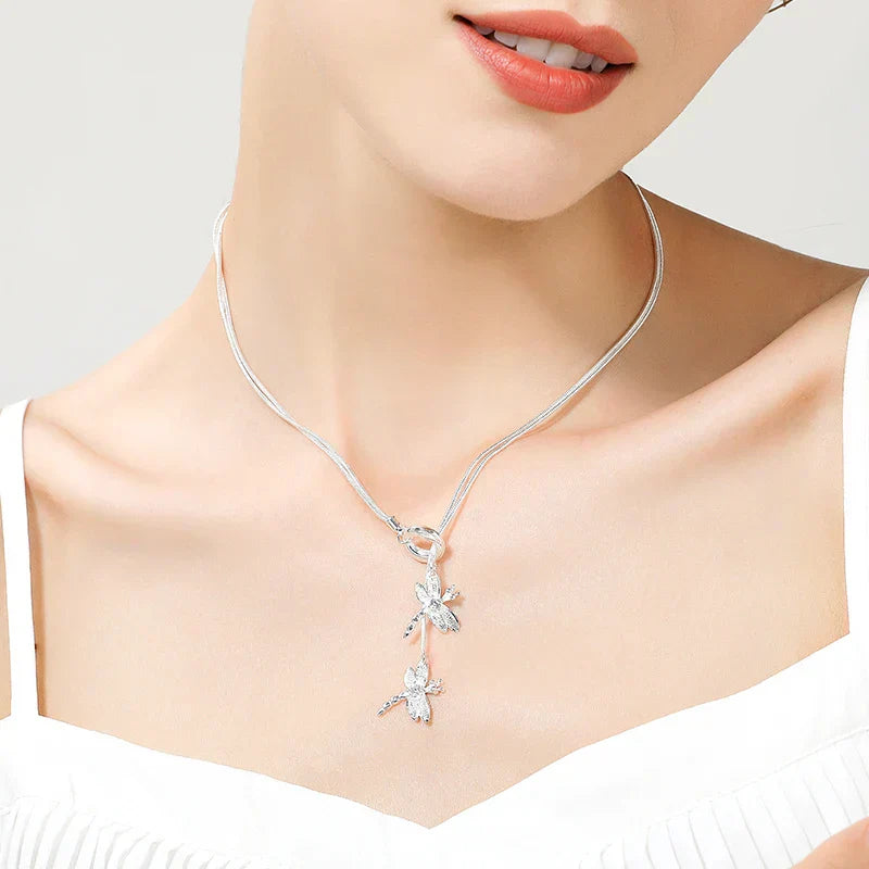 Collar Colgante Libélula Plata Sterling