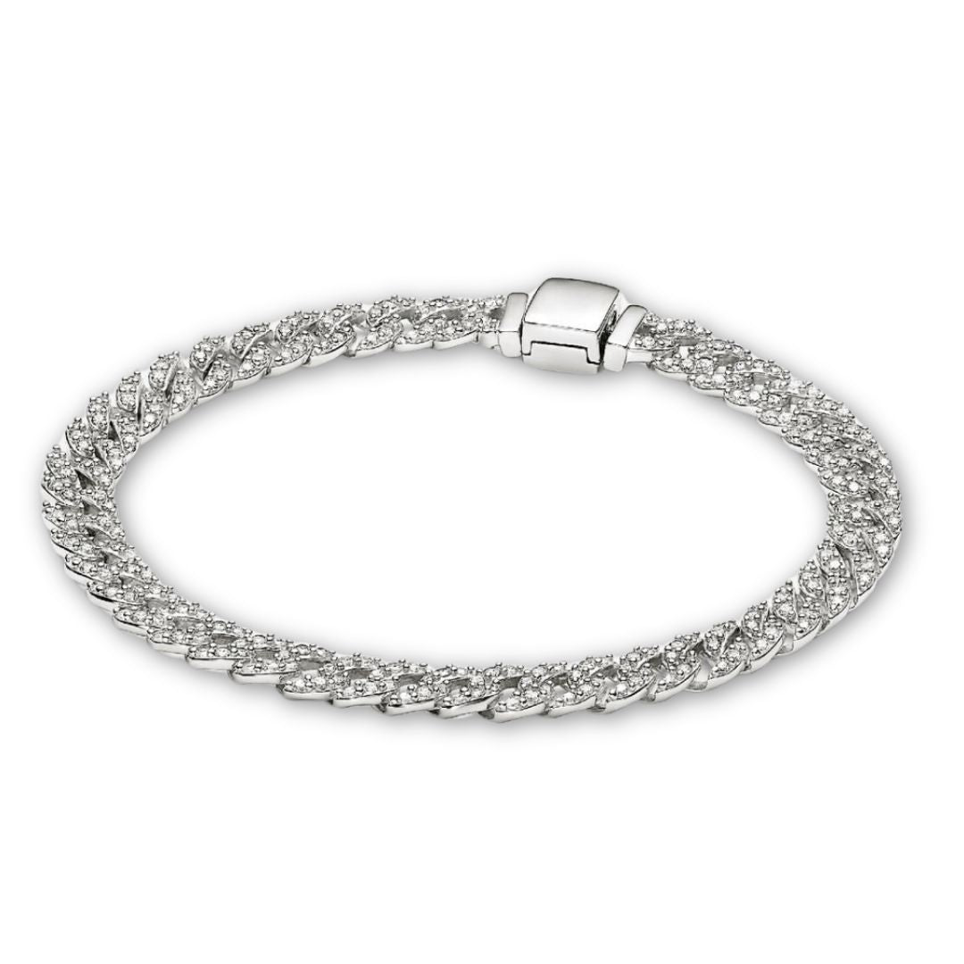Pulsera Cubana Pavé Oro