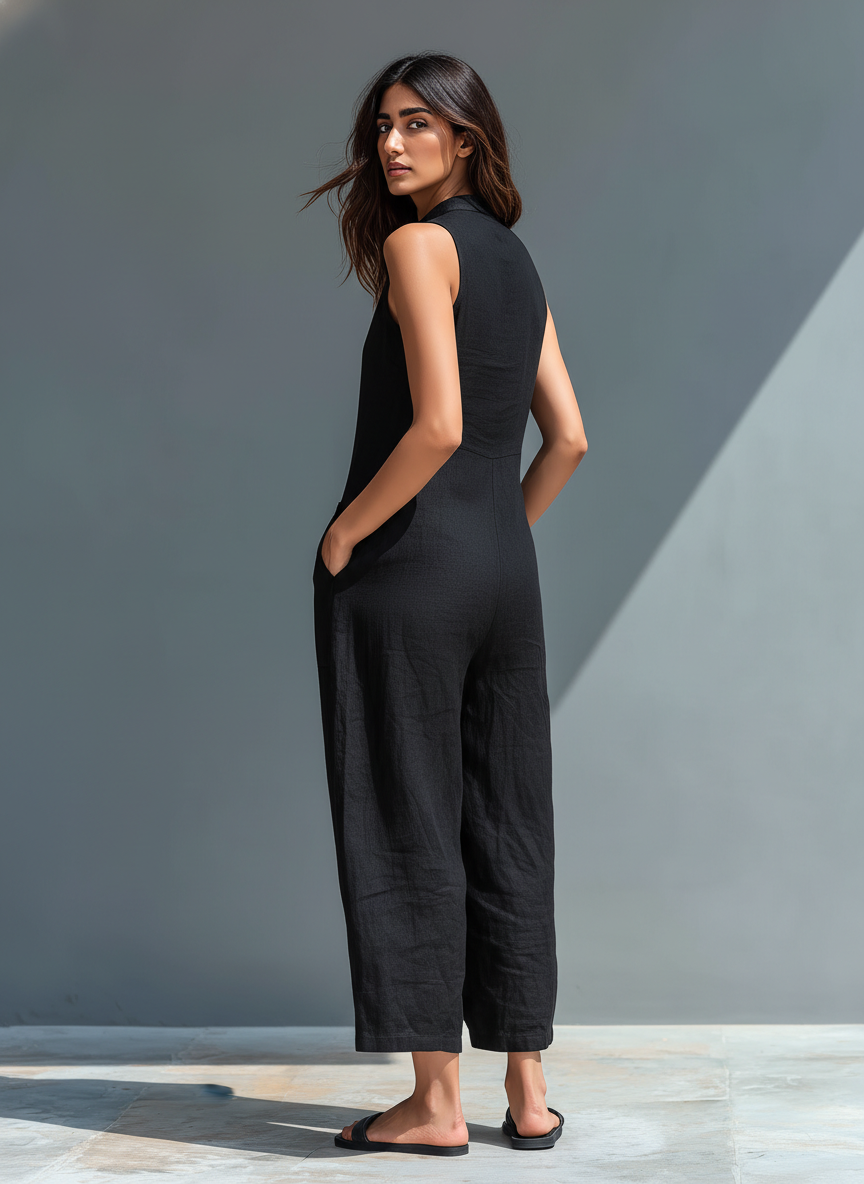 Silvia | Peto Minimalista sin Mangas en Mezcla de Lino