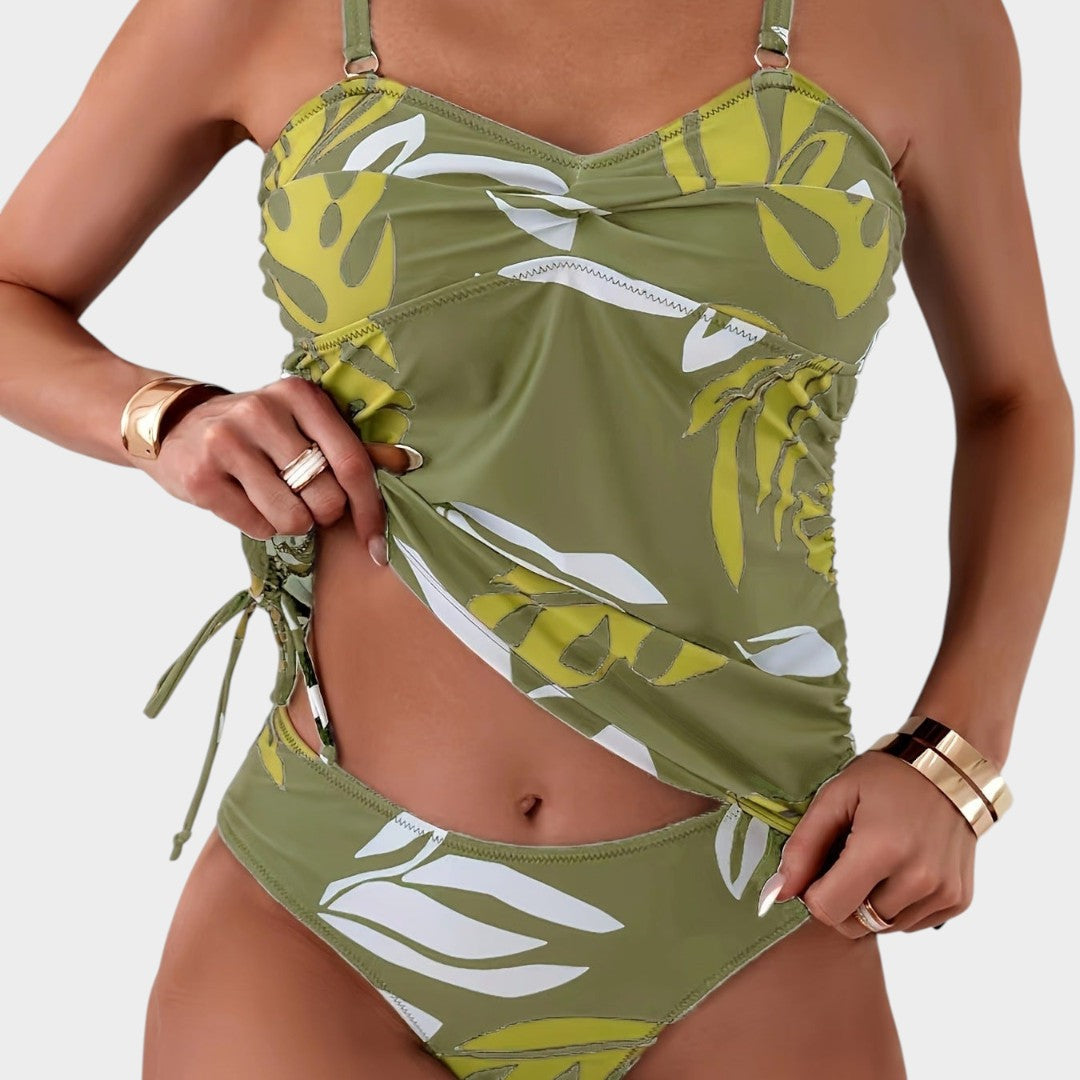 Aqua Vibe | Bikini con estampado tropical de hojas