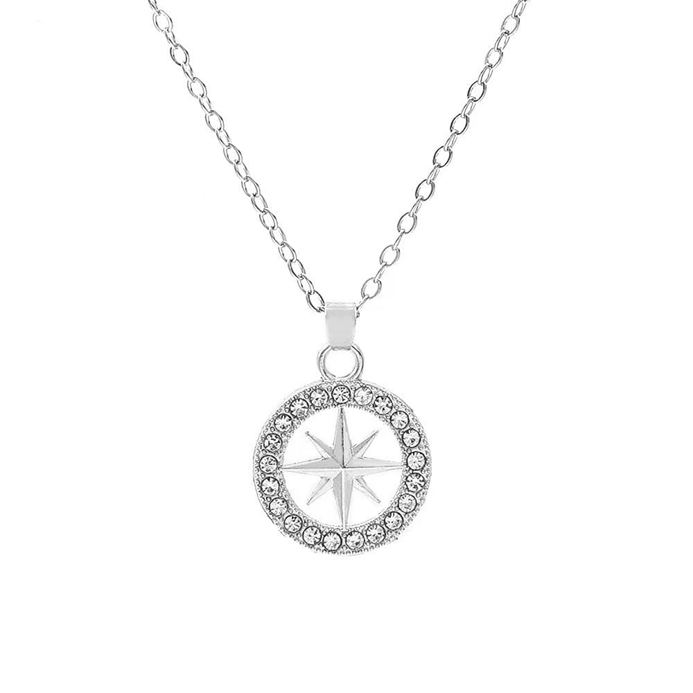 Collar con Colgante Estrella del Norte Oro Blanco