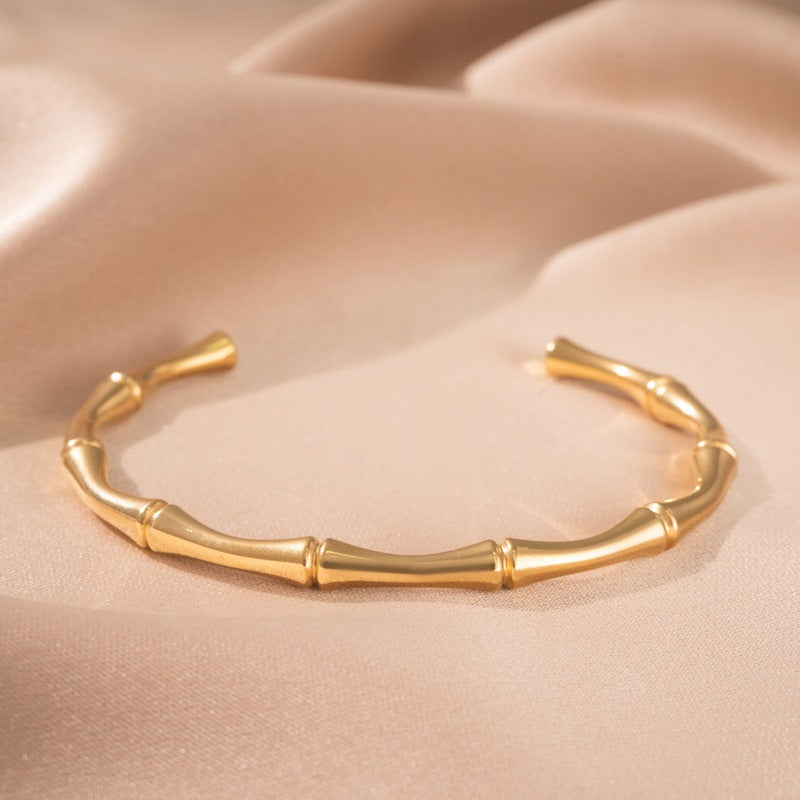 Pulsera Rígida Bambú Oro