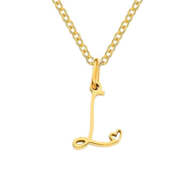 Collar Inicial en Corazón Oro