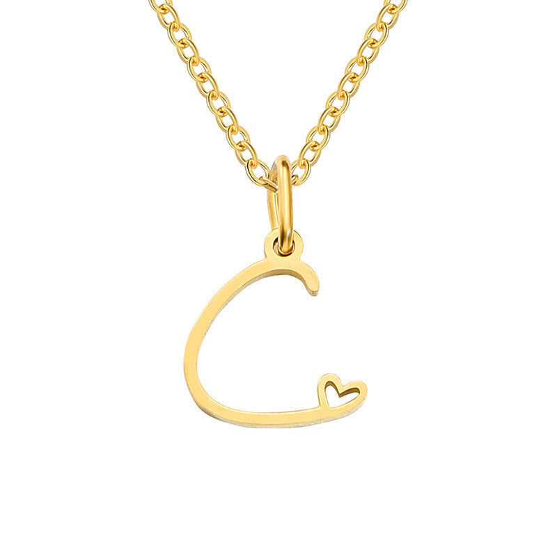 Collar Inicial en Corazón Oro