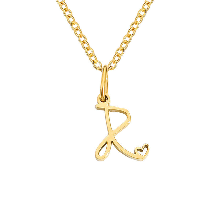 Collar Inicial en Corazón Oro