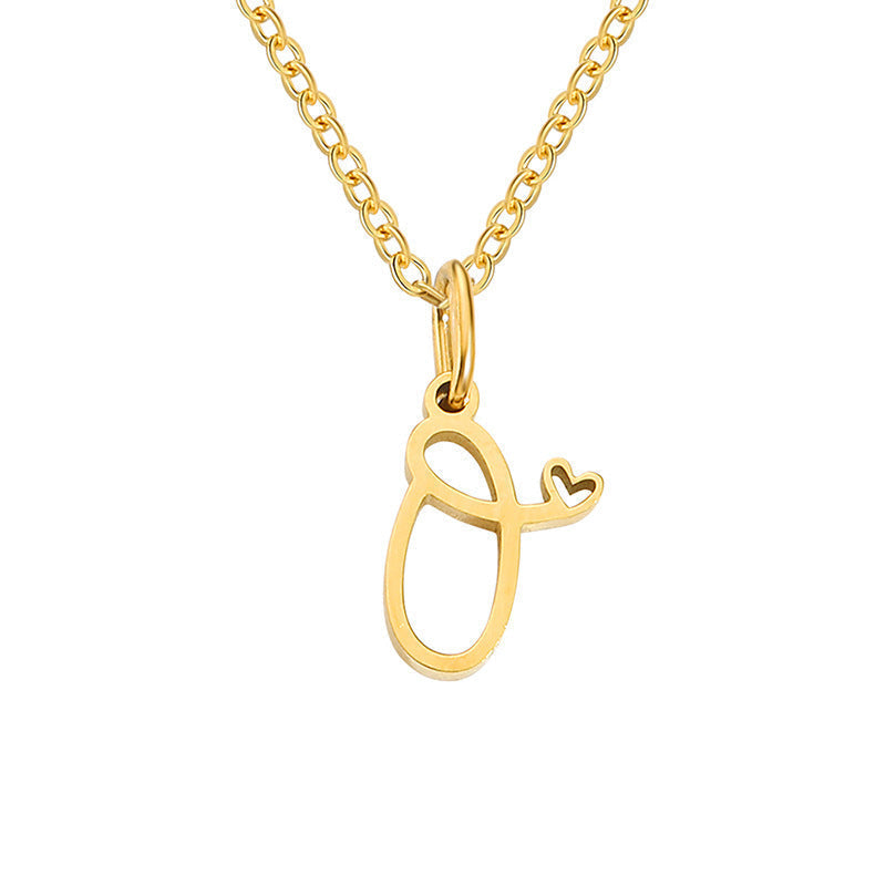 Collar Inicial en Corazón Oro