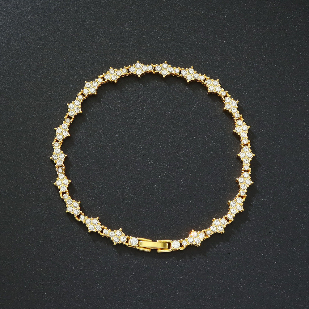 Pulsera Tenis Clásica Racimo Oro