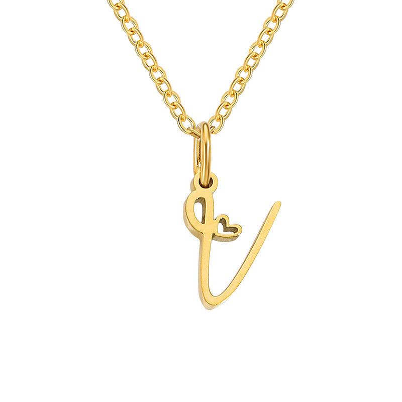 Collar Inicial en Corazón Oro