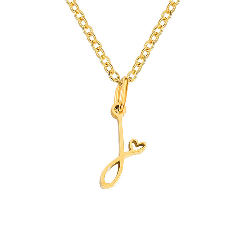 Collar Inicial en Corazón Oro