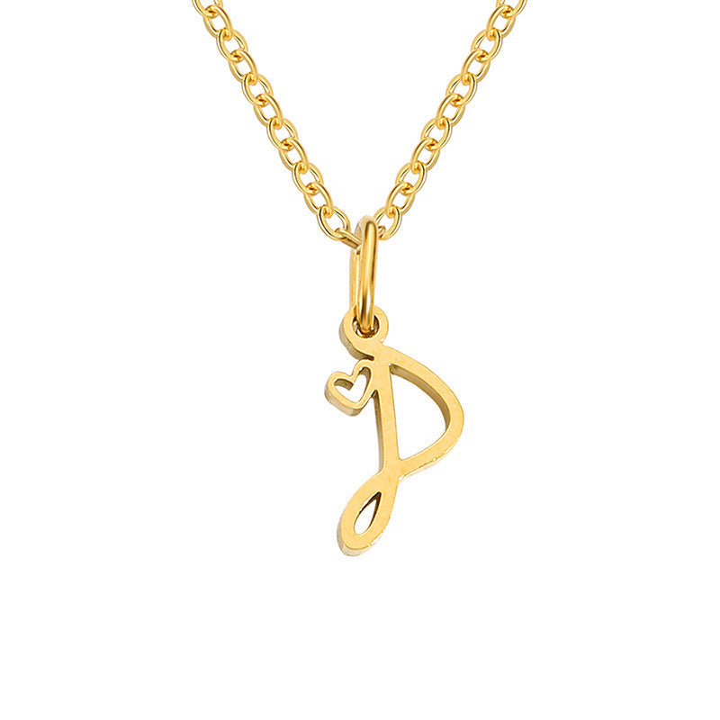 Collar Inicial en Corazón Oro