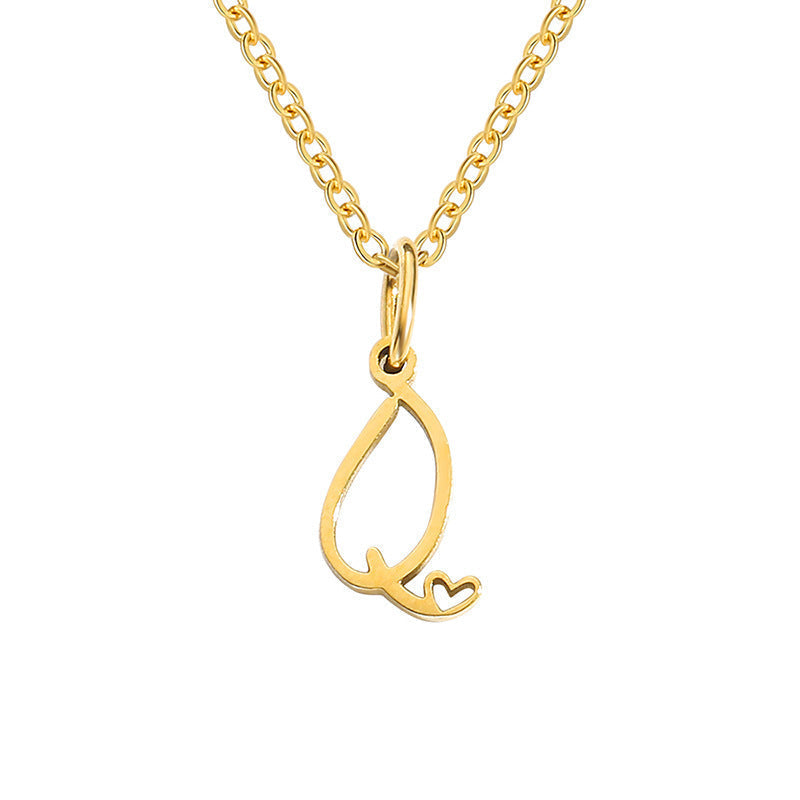 Collar Inicial en Corazón Oro