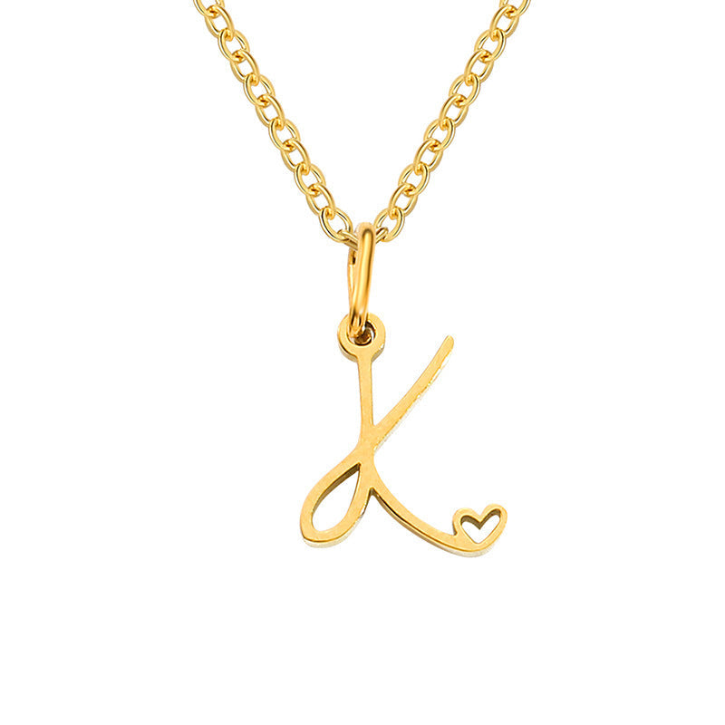 Collar Inicial en Corazón Oro