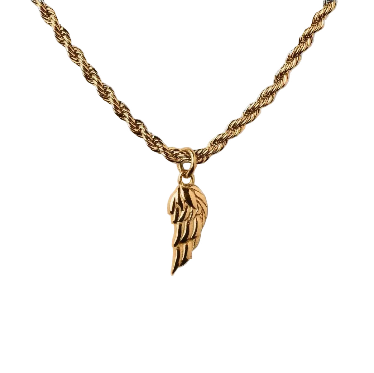 Collar con Colgante Ala Elio Oro Blanco