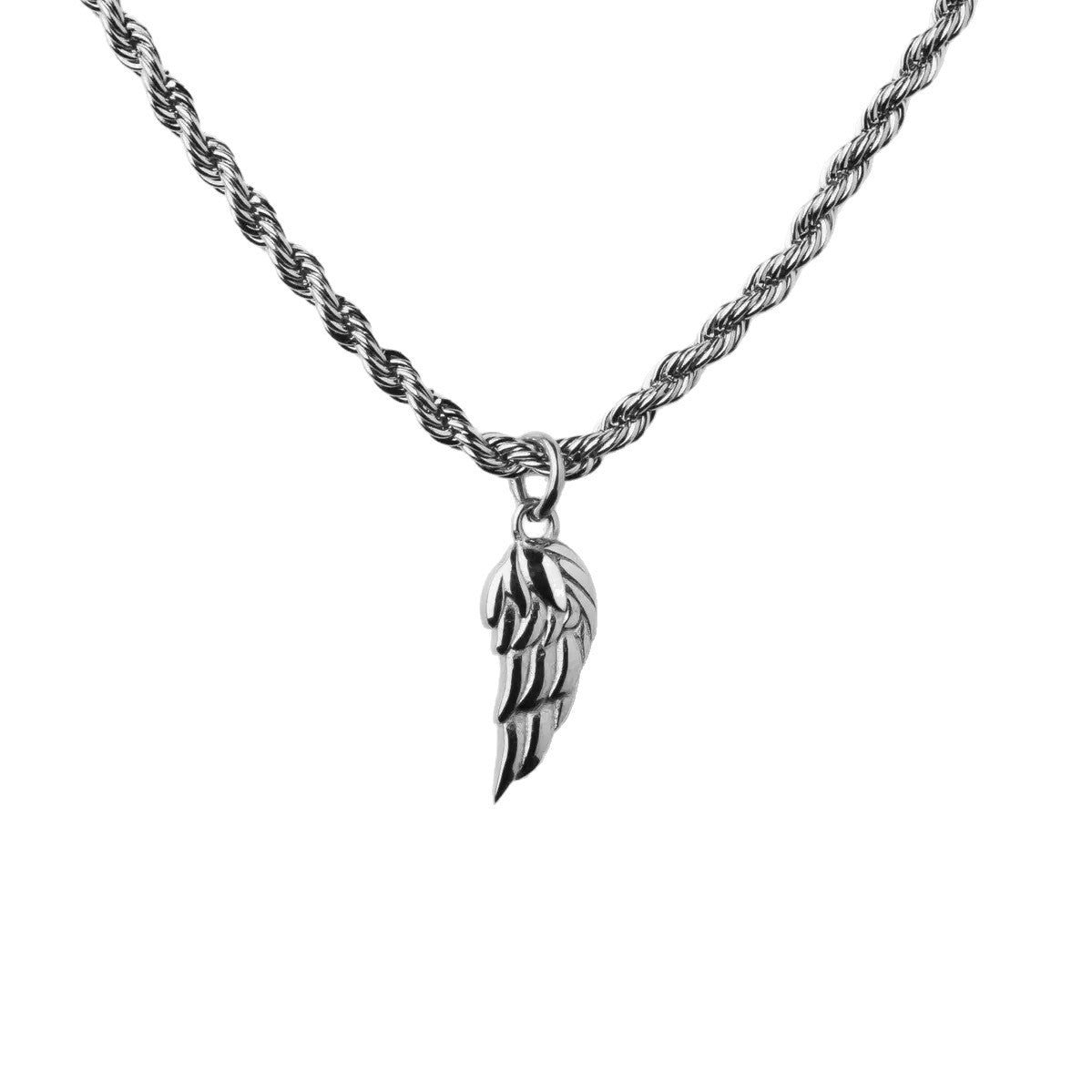Collar con Colgante Ala Elio Oro Blanco