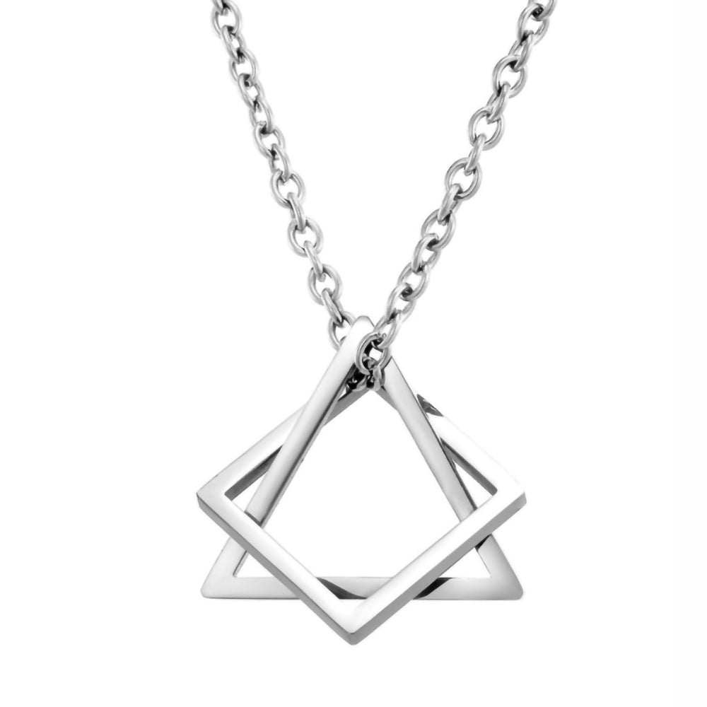 Collar con Colgante Zevran Axis Oro Blanco