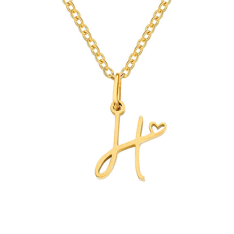 Collar Inicial en Corazón Oro