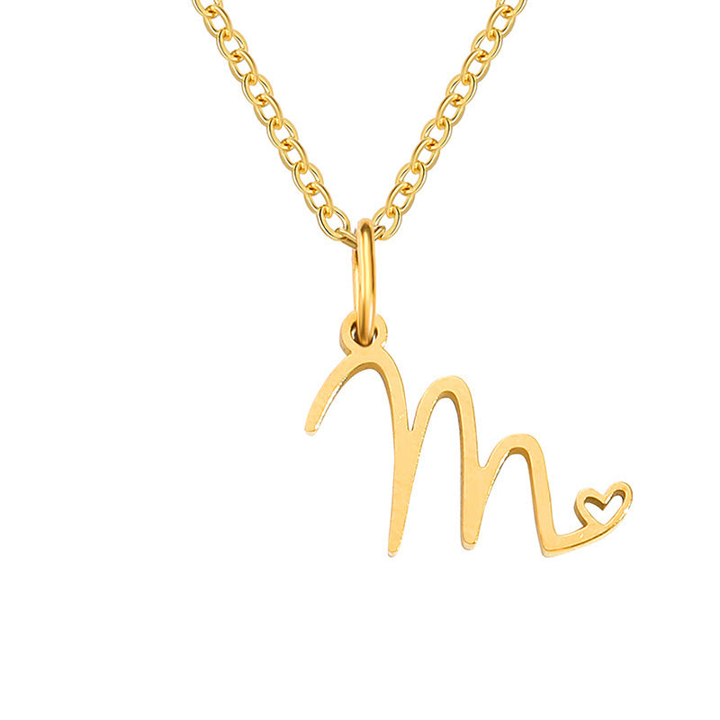 Collar Inicial en Corazón Oro